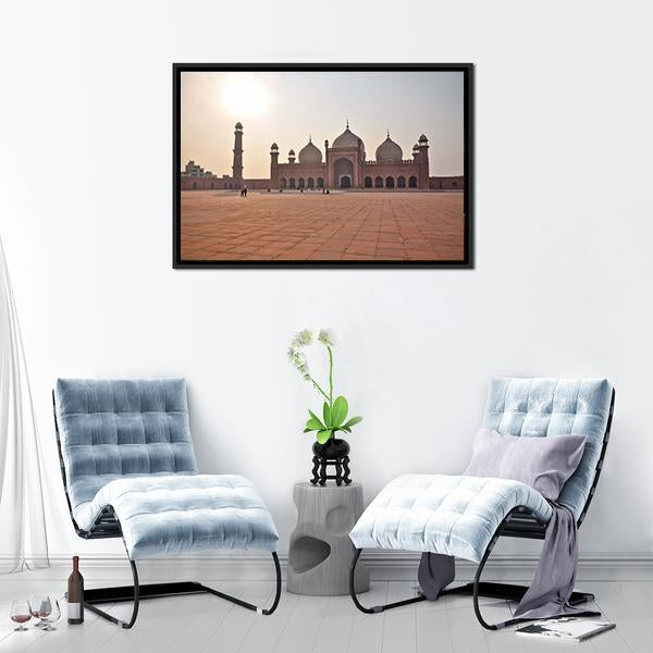 Badshahi Mosque In Lahore Canvas Wall Art-5 Horizontal-Gallery Wrap-22" x 12"-Tiaracle