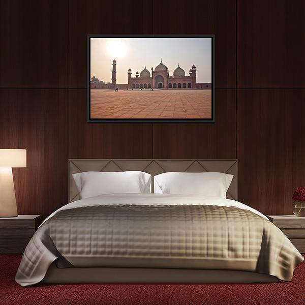 Badshahi Mosque In Lahore Canvas Wall Art-5 Horizontal-Gallery Wrap-22" x 12"-Tiaracle