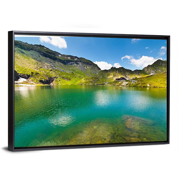 Balea Lake Romania Canvas Wall Art-3 Horizontal-Gallery Wrap-25" x 16"-Tiaracle