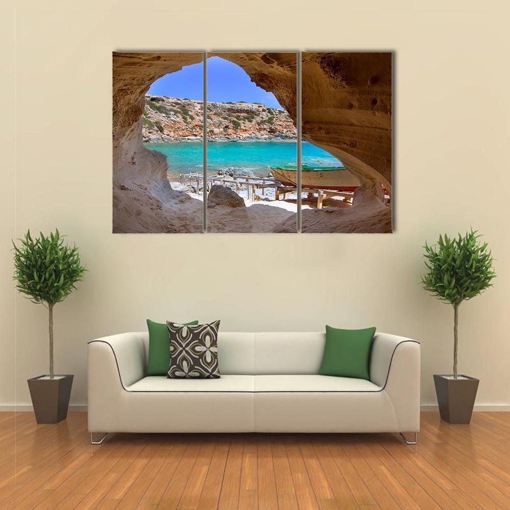 Cala en Baster Spain Canvas Wall Art-3 Horizontal-Gallery Wrap-37" x 24"-Tiaracle