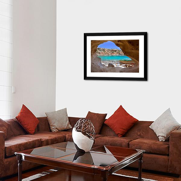 Cala en Baster Spain Canvas Wall Art-3 Horizontal-Gallery Wrap-25" x 16"-Tiaracle