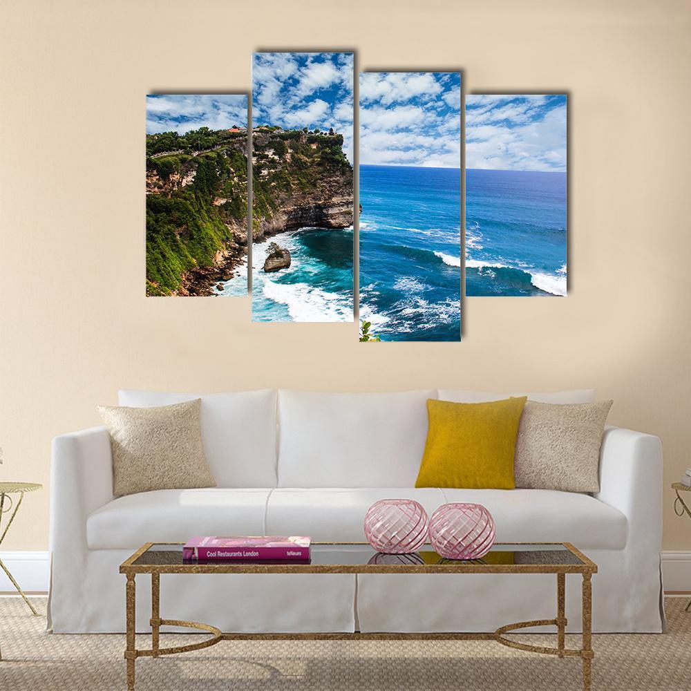 Bali Uluwatu Cliff Canvas Wall Art-4 Pop-Gallery Wrap-50" x 32"-Tiaracle