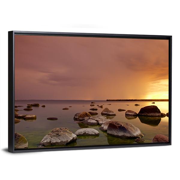 Baltic Sea In Tallinn Canvas Wall Art-3 Horizontal-Gallery Wrap-25" x 16"-Tiaracle