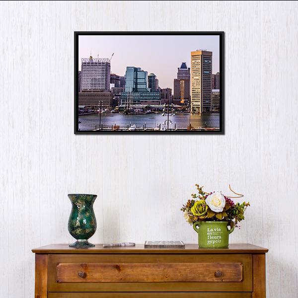 Baltimore Cityscape Skyline Panoramic Canvas Wall Art-1 Piece-36" x 12"-Tiaracle