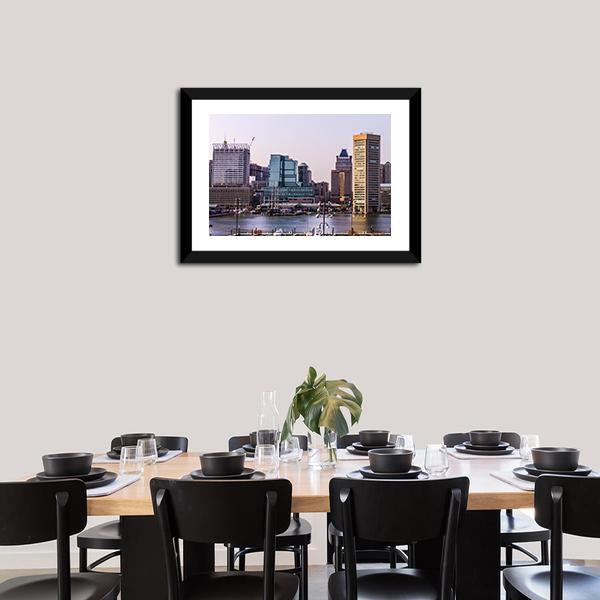 Baltimore Cityscape Skyline Panoramic Canvas Wall Art-1 Piece-36" x 12"-Tiaracle