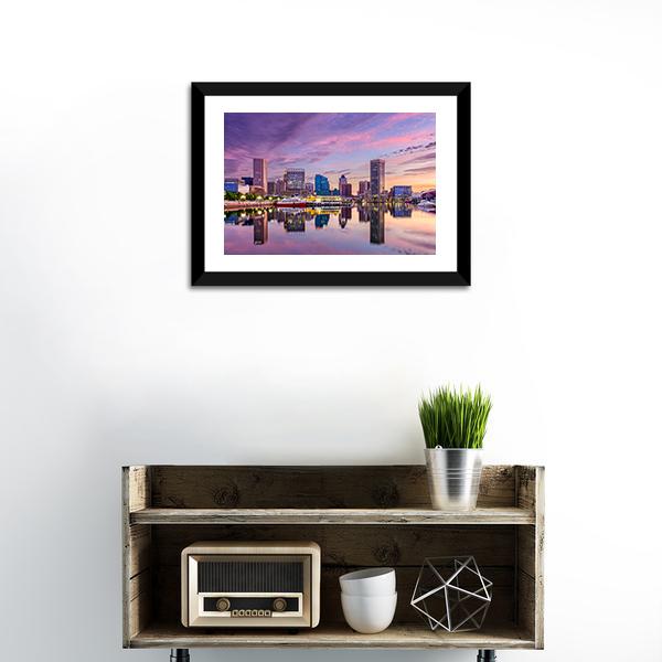 Maryland Skyline Canvas Wall Art-1 Piece-Framed Print-20" x 16"-Tiaracle