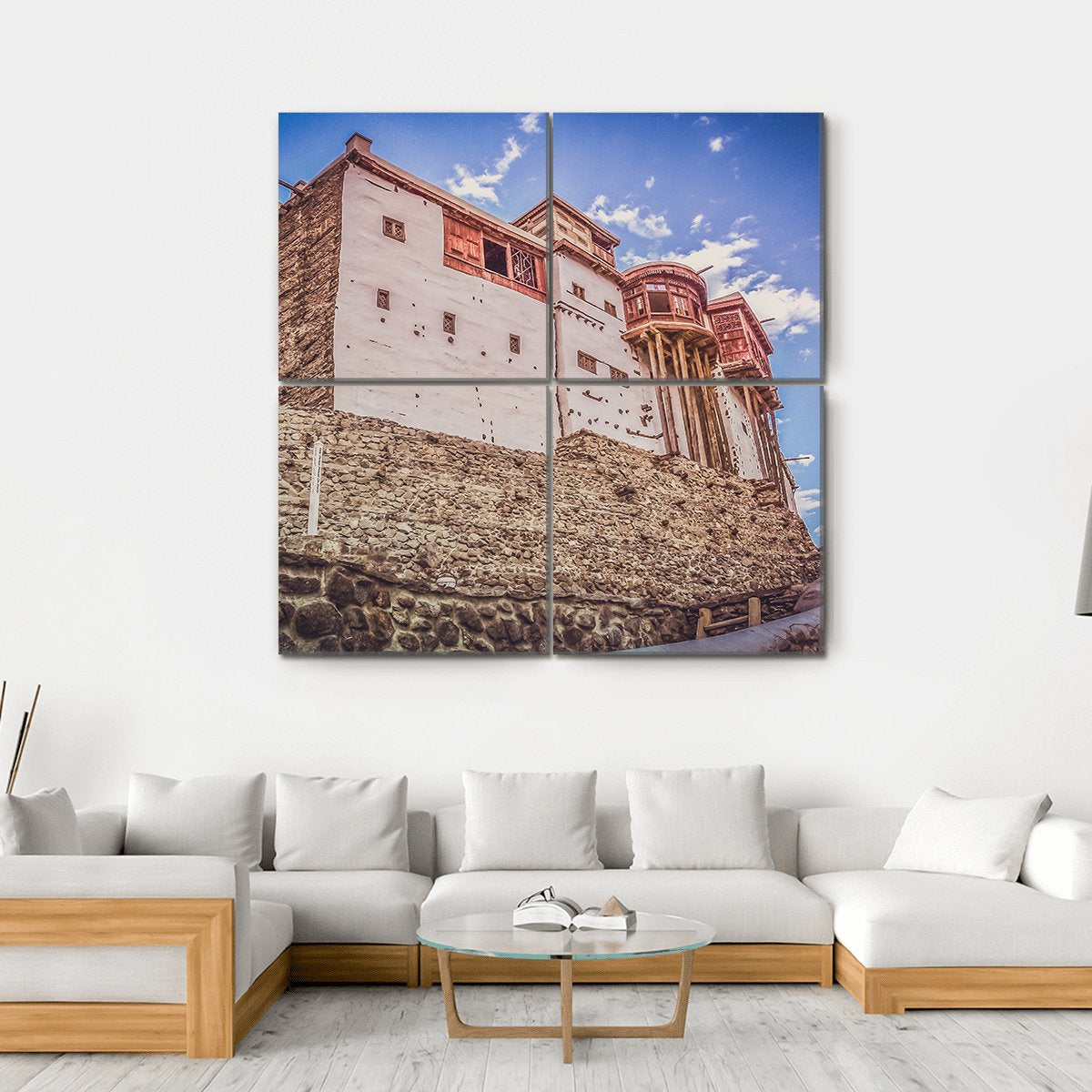 Baltit Fort In Hunza Canvas Wall Art-4 Square-Gallery Wrap-17" x 17"-Tiaracle