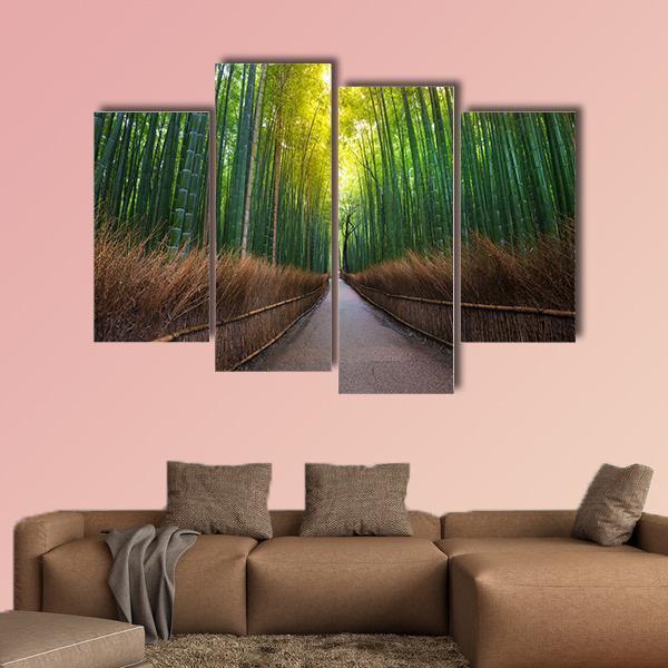 Bamboo Forest Japan Canvas Wall Art-4 Pop-Gallery Wrap-50" x 32"-Tiaracle