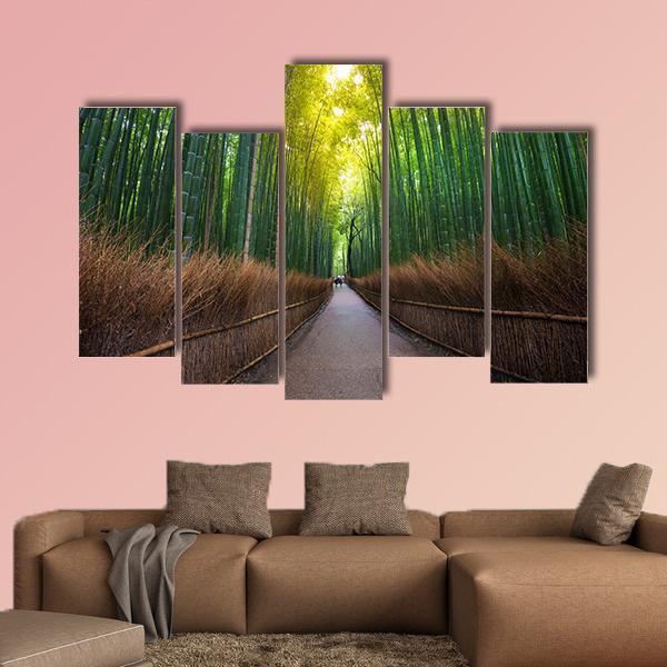 Bamboo Forest Japan Canvas Wall Art-5 Pop-Gallery Wrap-47" x 32"-Tiaracle
