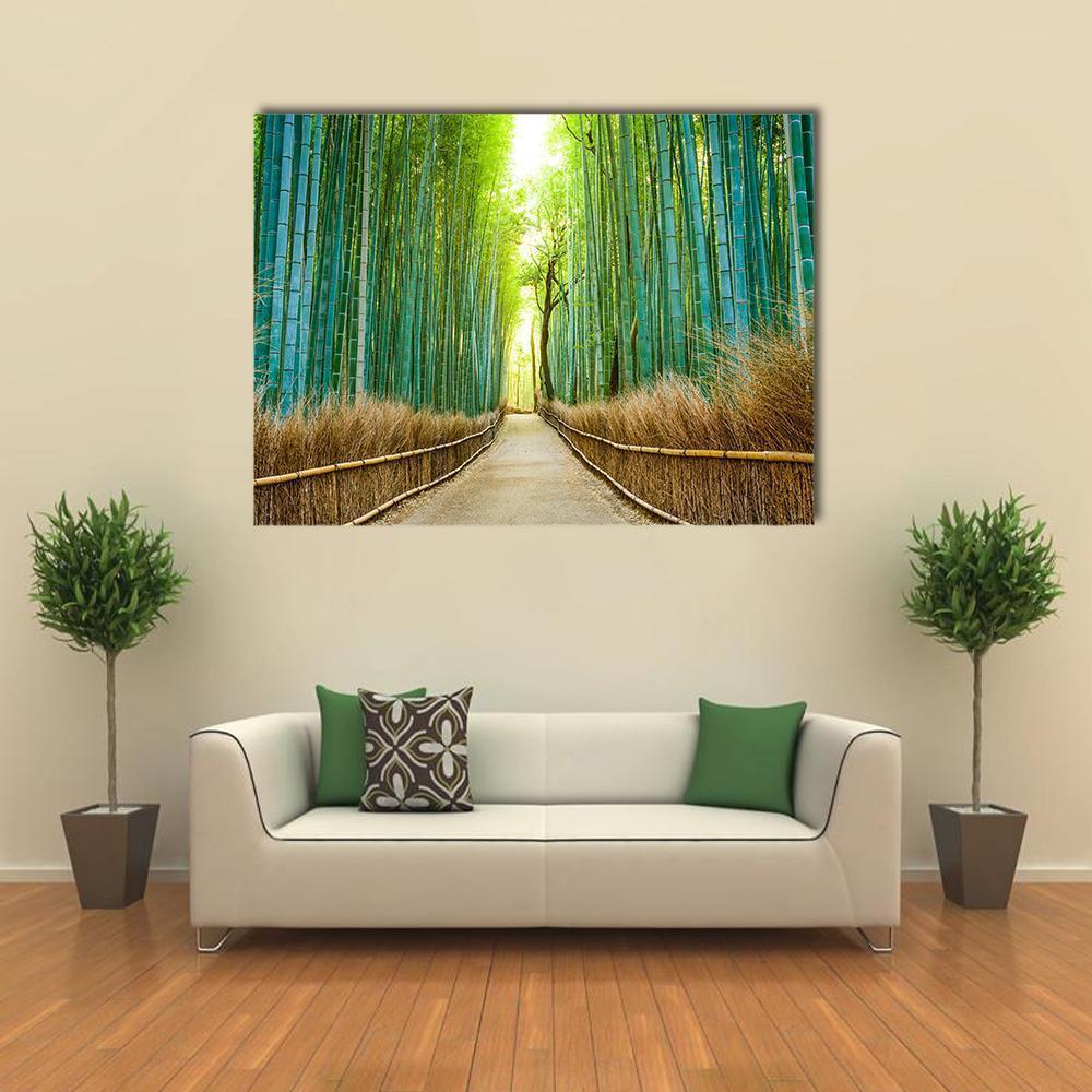 Bamboo Forest In Kyoto Canvas Wall Art-1 Piece-Gallery Wrap-36" x 24"-Tiaracle
