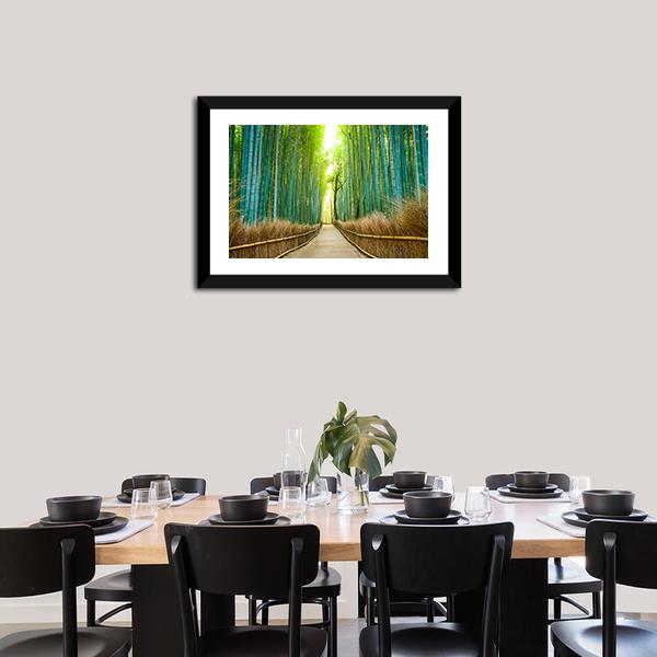 Bamboo Forest In Kyoto Panoramic Canvas Wall Art-1 Piece-36" x 12"-Tiaracle