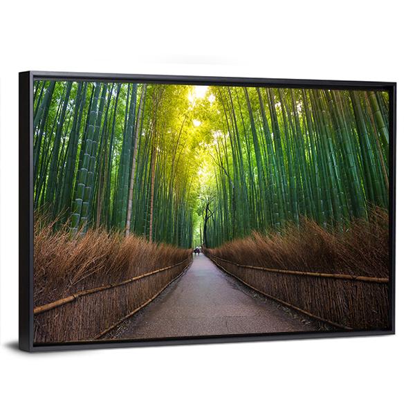 Bamboo Forest Japan Canvas Wall Art-5 Horizontal-Gallery Wrap-22" x 12"-Tiaracle
