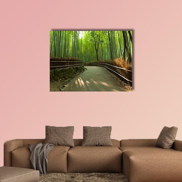 Arashiyama Bamboo Grove In Kyoto Japan Canvas Wall Art-1 Piece-Gallery Wrap-48" x 32"-Tiaracle