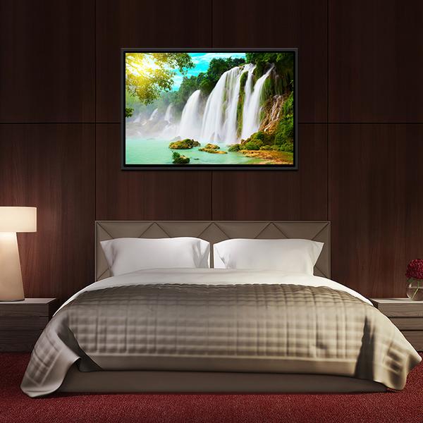 Ban Gioc Waterfall Canvas Wall Art-3 Horizontal-Gallery Wrap-25" x 16"-Tiaracle