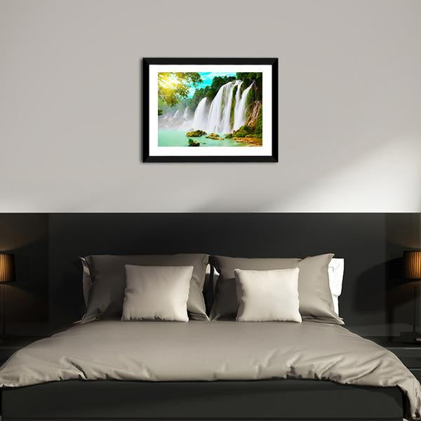 Ban Gioc Waterfall Canvas Wall Art-3 Horizontal-Gallery Wrap-25" x 16"-Tiaracle