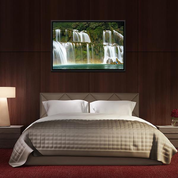 Ban Gioc Waterfall In Vietnam Canvas Wall Art-3 Horizontal-Gallery Wrap-25" x 16"-Tiaracle