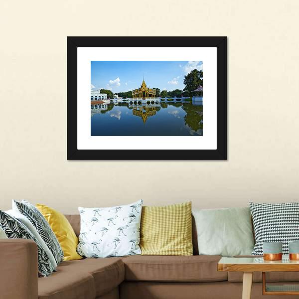 Bang Pa-In Palace Canvas Wall Art-3 Horizontal-Gallery Wrap-25" x 16"-Tiaracle