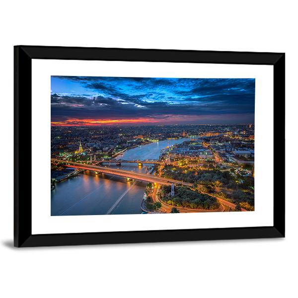 Bangkok Highlight View Panoramic Canvas Wall Art-1 Piece-36" x 12"-Tiaracle