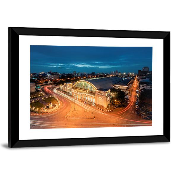 Bangkok Railway Station Canvas Wall Art-5 Horizontal-Gallery Wrap-22" x 12"-Tiaracle