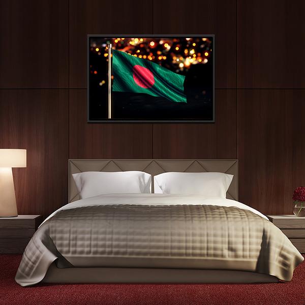 Bangladesh National Flag Panoramic Canvas Wall Art-1 Piece-36" x 12"-Tiaracle