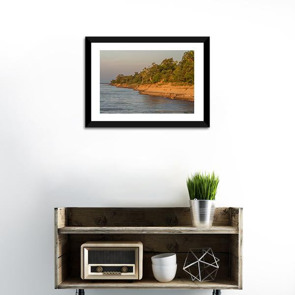 Bank Of The Amazon River Canvas Wall Art-1 Piece-Framed Print-20" x 16"-Tiaracle