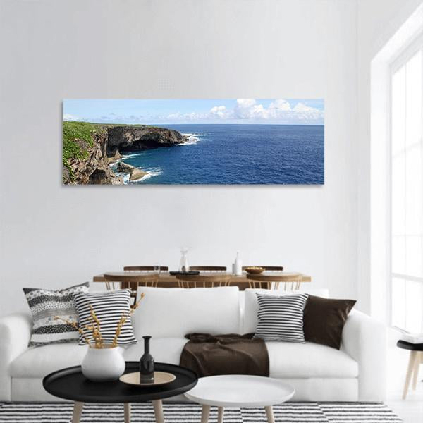 Banzai Cliff Saipan Panoramic Canvas Wall Art-1 Piece-36" x 12"-Tiaracle