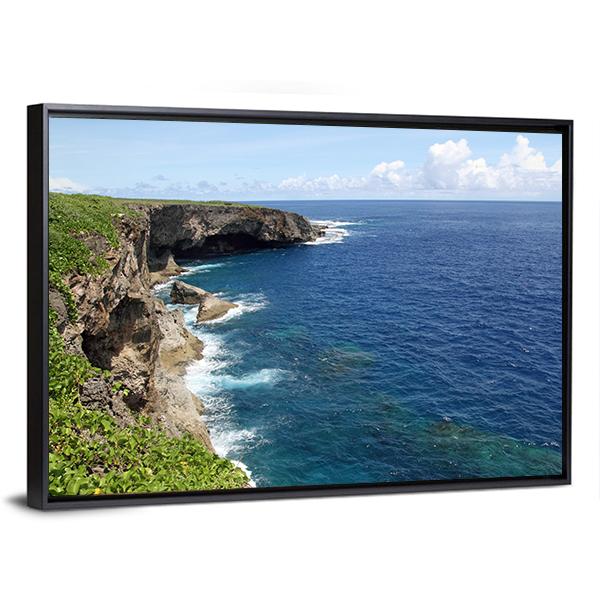 Banzai Cliff Saipan Canvas Wall Art-3 Horizontal-Gallery Wrap-25" x 16"-Tiaracle