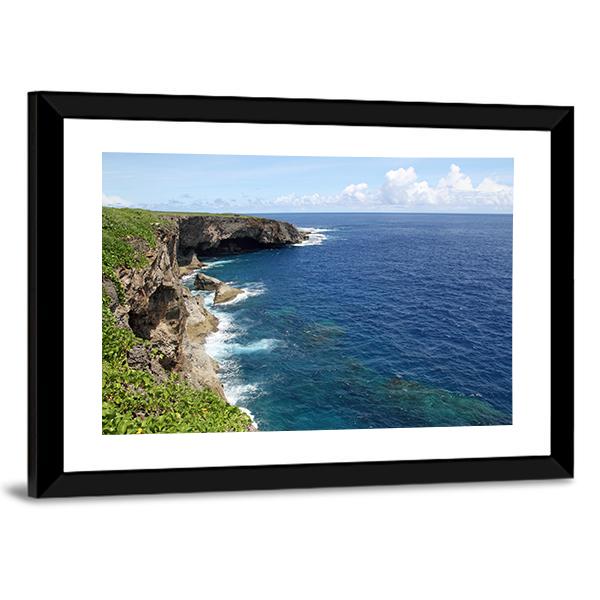 Banzai Cliff Saipan Canvas Wall Art-3 Horizontal-Gallery Wrap-25" x 16"-Tiaracle