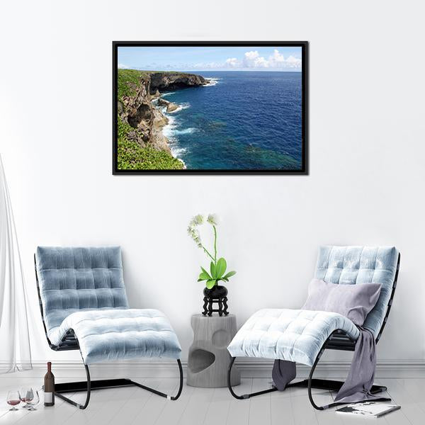 Banzai Cliff Saipan Panoramic Canvas Wall Art-1 Piece-36" x 12"-Tiaracle