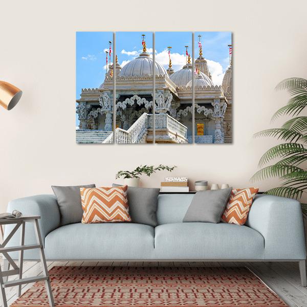 Shri Swaminarayan Mandir London Canvas Wall Art-4 Horizontal-Gallery Wrap-34" x 24"-Tiaracle