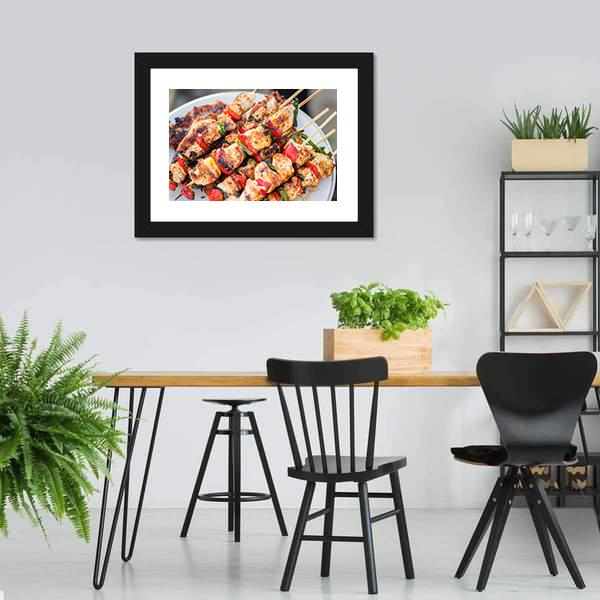 Barbeque Chicken Canvas Wall Art-5 Horizontal-Gallery Wrap-22" x 12"-Tiaracle