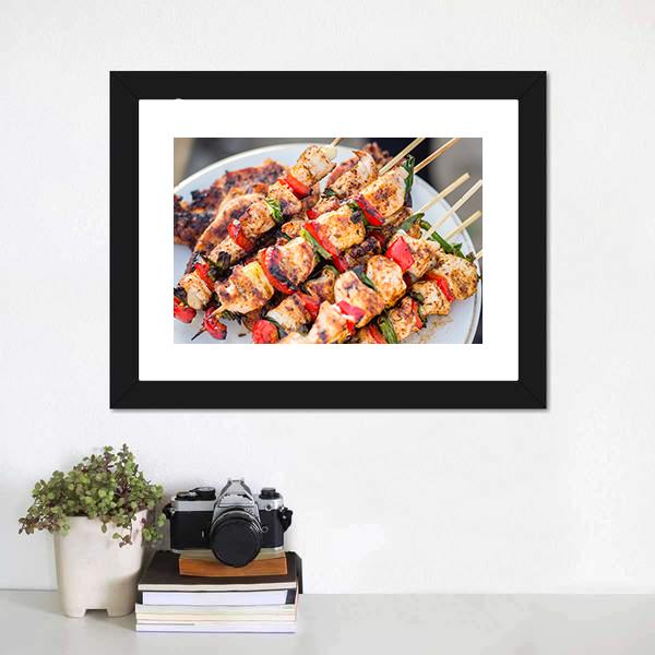 Barbeque Chicken Canvas Wall Art-3 Horizontal-Gallery Wrap-25" x 16"-Tiaracle