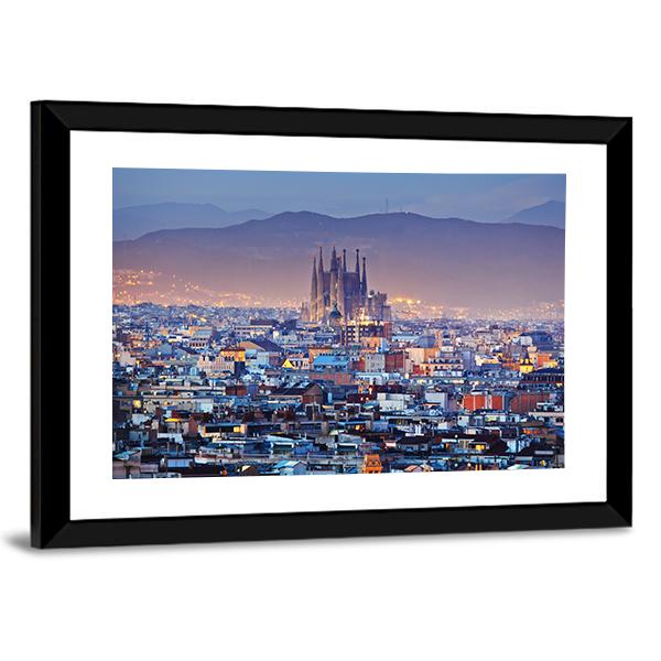 Barcelona Spain Canvas Wall Art-5 Horizontal-Gallery Wrap-22" x 12"-Tiaracle