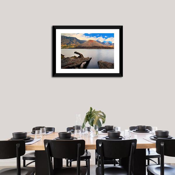 Baru Jari Mountain Indonesia Canvas Wall Art-3 Horizontal-Gallery Wrap-25" x 16"-Tiaracle