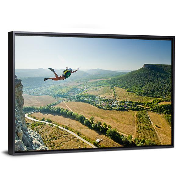 Base Jumper Canvas Wall Art-5 Horizontal-Gallery Wrap-22" x 12"-Tiaracle