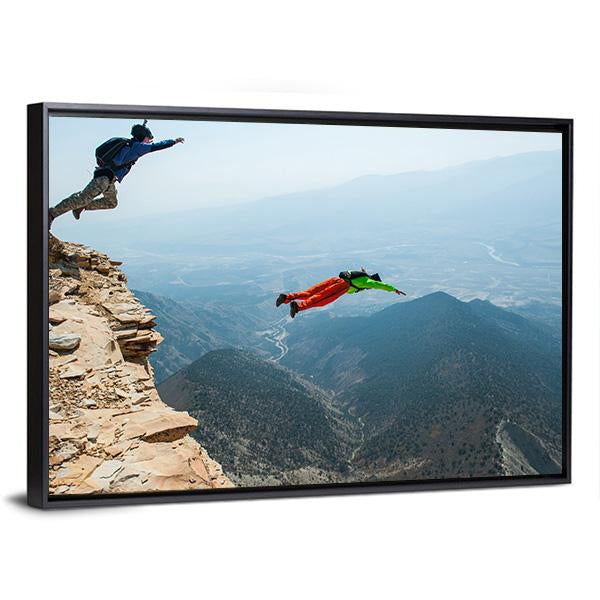 Base Jumpers In Colorado Canvas Wall Art-3 Horizontal-Gallery Wrap-25" x 16"-Tiaracle