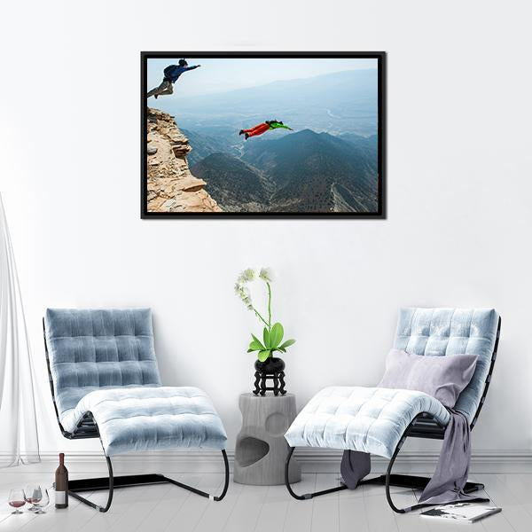 Base Jumpers In Colorado Canvas Wall Art-3 Horizontal-Gallery Wrap-25" x 16"-Tiaracle