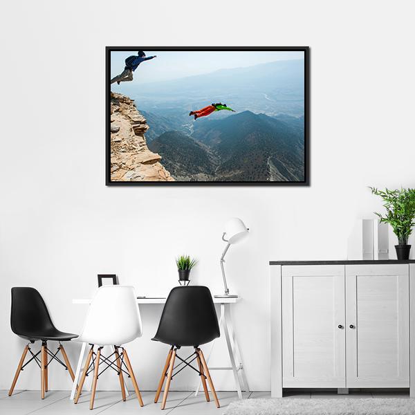 Base Jumpers In Colorado Canvas Wall Art-3 Horizontal-Gallery Wrap-25" x 16"-Tiaracle