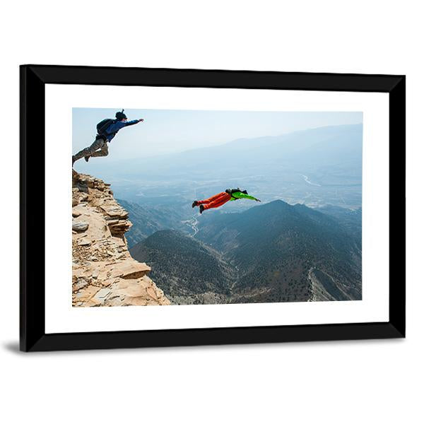 Base Jumpers In Colorado Canvas Wall Art-3 Horizontal-Gallery Wrap-25" x 16"-Tiaracle