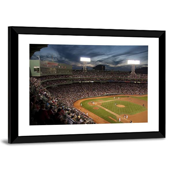 Baseball Match At Night Canvas Wall Art-3 Horizontal-Gallery Wrap-25" x 16"-Tiaracle