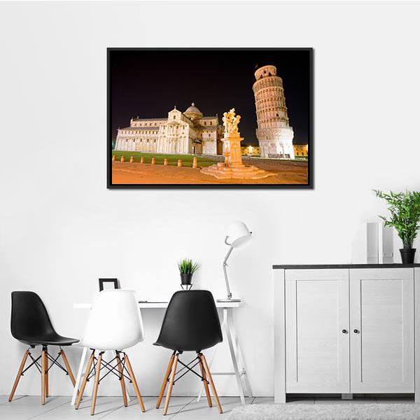 Plaza In Pisa Italy Canvas Wall Art-3 Horizontal-Gallery Wrap-25" x 16"-Tiaracle
