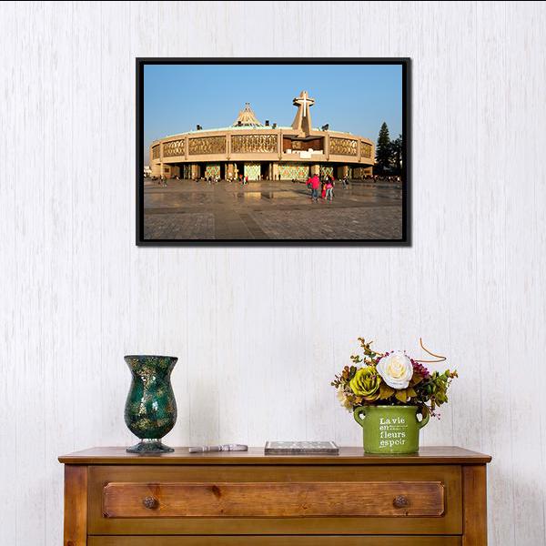 Basilica Of Our Lady Of Guadalupe Canvas Wall Art-1 Piece-Floating Frame-24" x 16"-Tiaracle