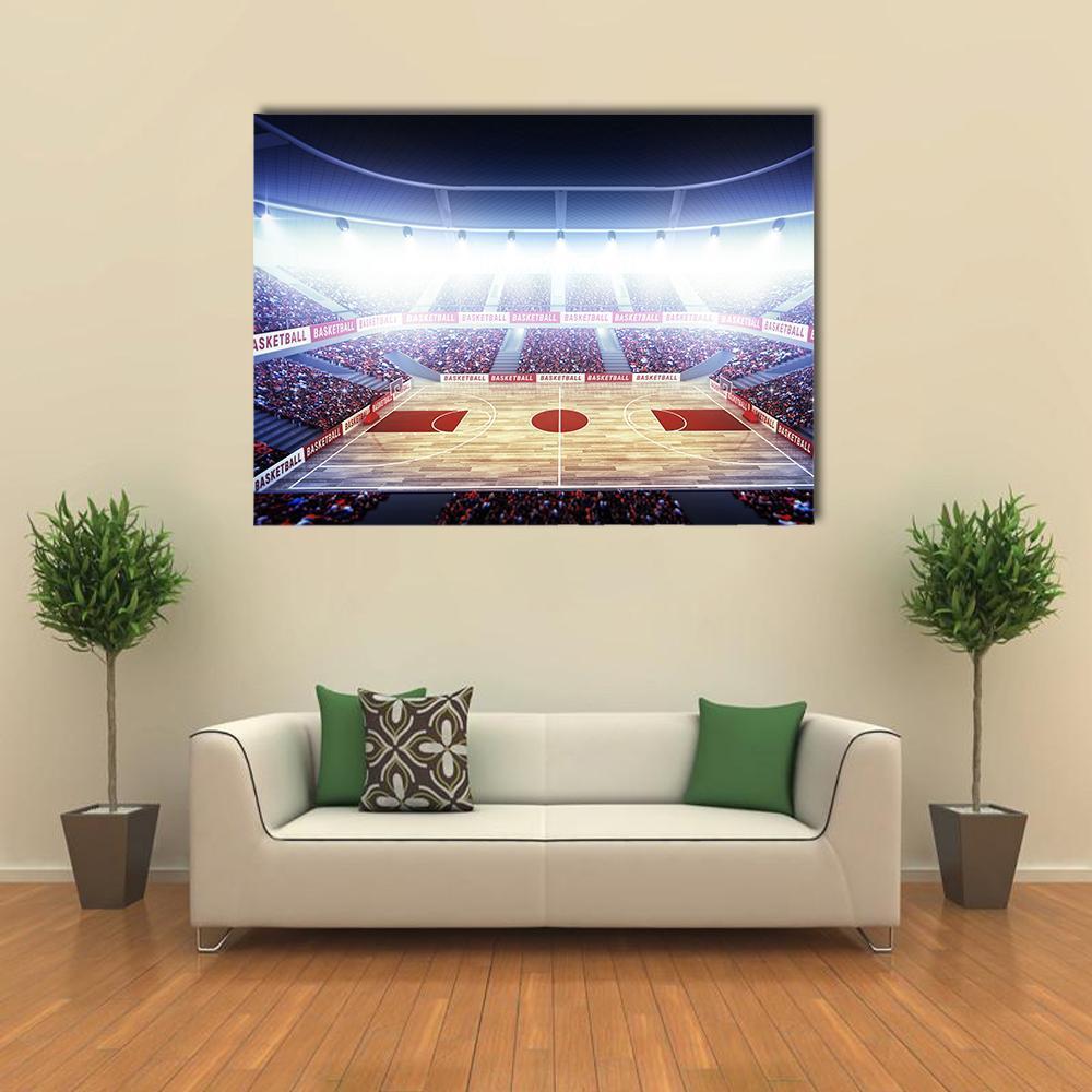 Basketball Arena Canvas Wall Art-1 Piece-Gallery Wrap-48" x 32"-Tiaracle