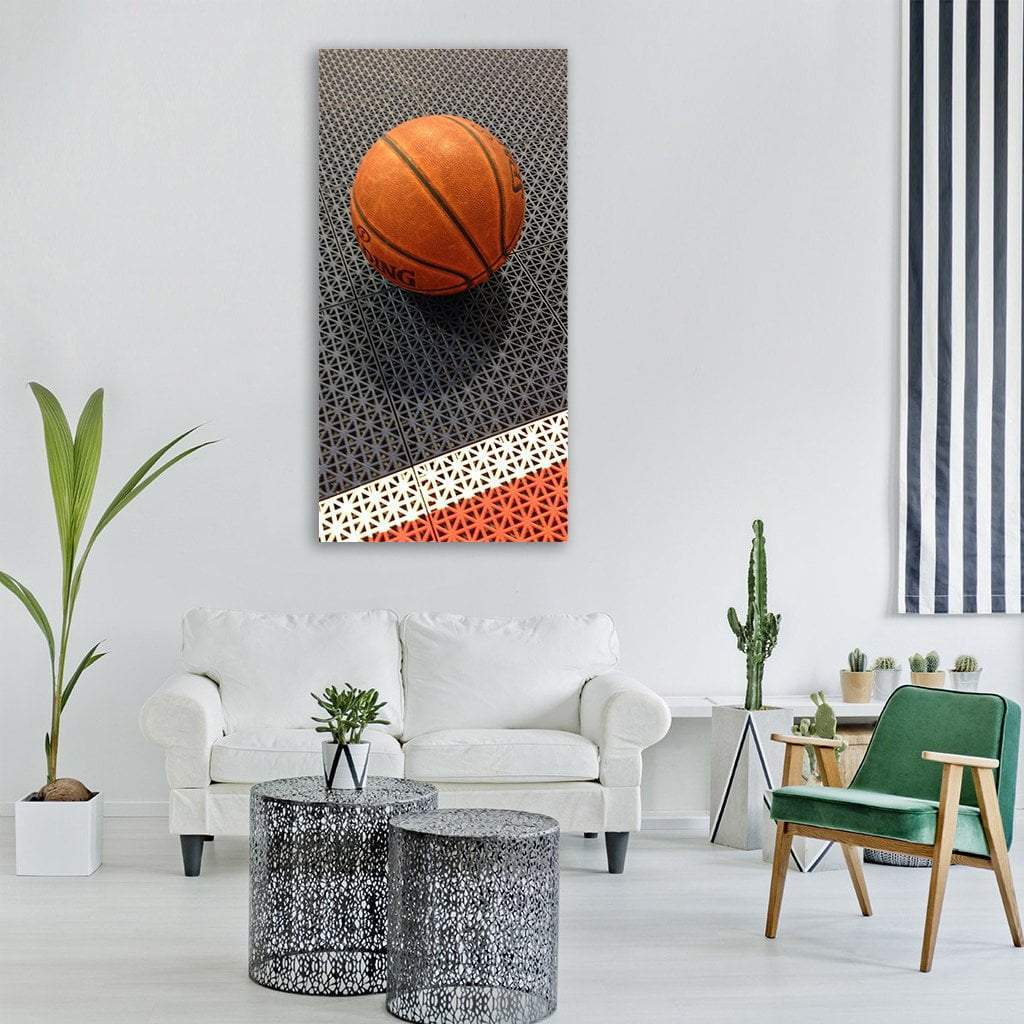 Basketball Play Court Vertical Canvas Wall Art-1 Vertical-Gallery Wrap-12" x 24"-Tiaracle