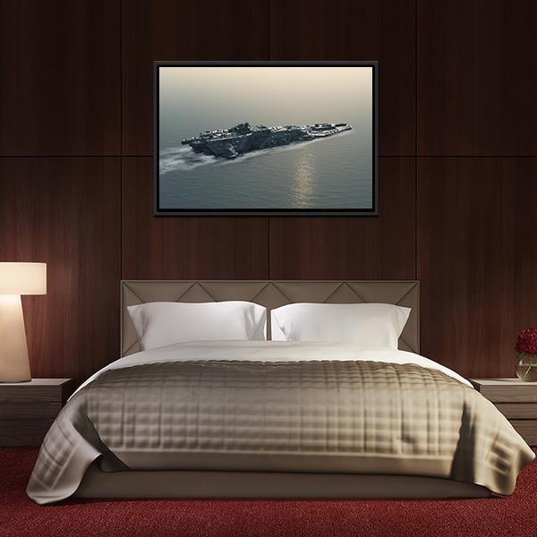 Battleship At Sea Canvas Wall Art-5 Horizontal-Gallery Wrap-22" x 12"-Tiaracle