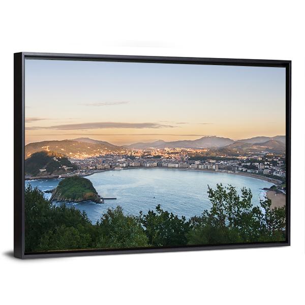 Bay Of San Sebastian Panoramic Canvas Wall Art-1 Piece-36" x 12"-Tiaracle