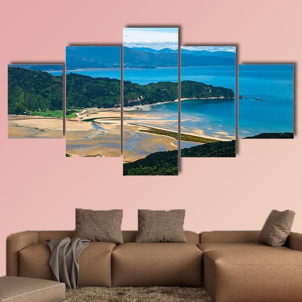 Beach & Coastline New Zealand Canvas Wall Art-5 Star-Gallery Wrap-62" x 32"-Tiaracle