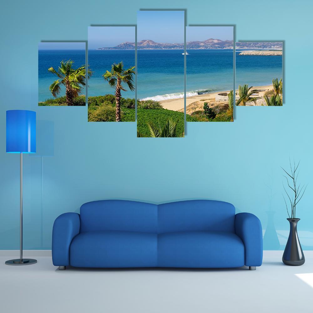 Beach & Coastline Mexico Canvas Wall Art-5 Star-Gallery Wrap-62" x 32"-Tiaracle