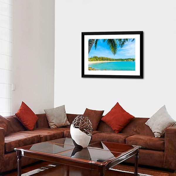 Palm Tree Paradise Island Canvas Wall Art-3 Horizontal-Gallery Wrap-25" x 16"-Tiaracle