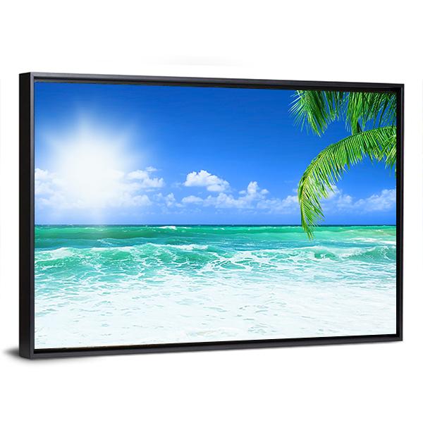 Beach At Day Time Canvas Wall Art-3 Horizontal-Gallery Wrap-25" x 16"-Tiaracle